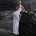 Spring Summer Women Clothing Backless Sexy Hip Knitwear Beach Dress Blouse Dress Bella Mia