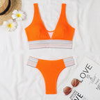 Swimsuit Split Board Solid Color Ribbon Sexy Bikini Swimsuit Bella Mia