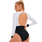 Sports Long Sleeve Surfing Women Sun Protection Sexy Mesh Backless One Piece Swimsuit Bella Mia