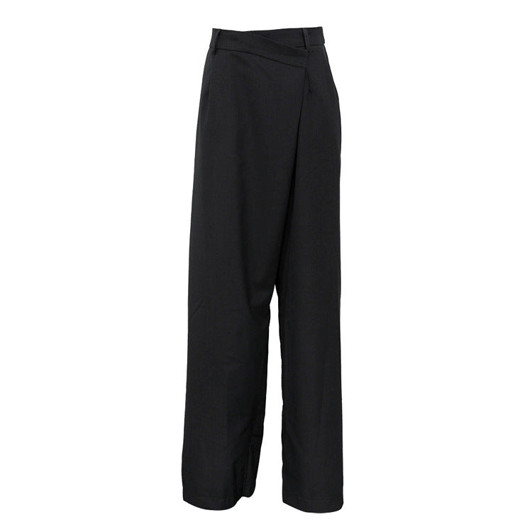 Retro Minority Irregular Asymmetric High Waist Wide Leg Pants Loose Office Trousers Bella Mia
