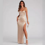 Spring Pleated Split Dress Sexy Slim Hip Dress Bella Mia