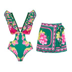 Ruffled One Piece Swimsuit Vacation Women Bella Mia