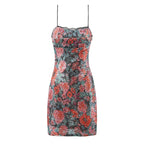 Sexy Rose Sequin Sling Dress Women Summer Girls Slim Fit Hip Wrapped Short Dress Bella Mia