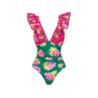 Ruffled One Piece Swimsuit Vacation Women Bella Mia