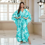 Silk Satin Holiday Beach Dress Loose Dress Women Sunscreen Robe Beach Cover Up Bella Mia
