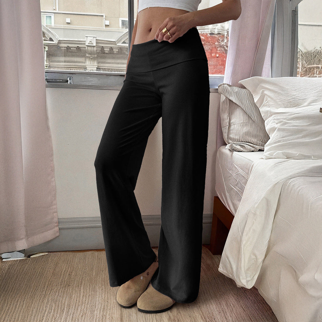 Casual Vacation Solid Color Straight Leg Trousers Pants Women Clothing Autumn Winter Bella Mia