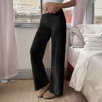 Casual Vacation Solid Color Straight Leg Trousers Pants Women Clothing Autumn Winter Bella Mia