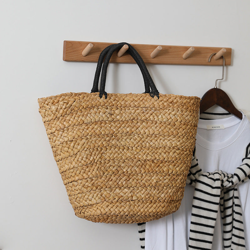 Large Capacity Straw Bag All Match Simple Portable Natural Grass Hand Woven Bag Women Vacation Beach Bag Bella Mia
