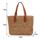 Summer Hollow Out Cutout out Woven Bag Paper String Shoulder Straw Bag Casual Beach Women Bag Bella Mia