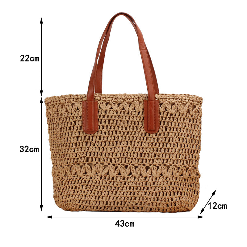 Summer Hollow Out Cutout out Woven Bag Paper String Shoulder Straw Bag Casual Beach Women Bag Bella Mia