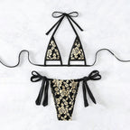 Swimwear Women Lace up Halterneck Split Bikini Three Point Sexy Beach Swimsuit Bella Mia