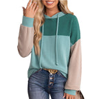 Autumn Winter Twist Strip Color Matching Long Sleeve Hoodie Loose Sweater Bella Mia
