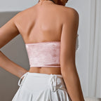 Street Wooden Ear Bow Sexy Tube Top Backless Boning Corset Vest Women Bella Mia
