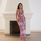 Summer Sexy Niche Halter Collar Printing High End Exquisite Dress Bella Mia