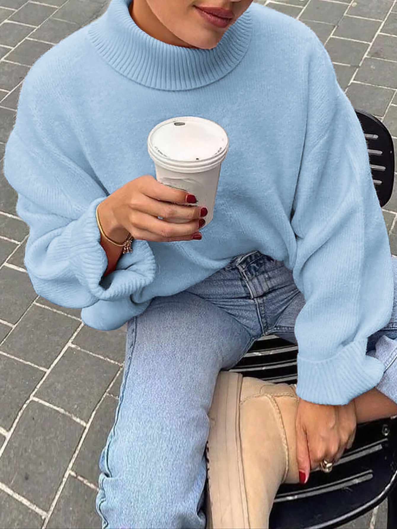 Casual Wool Solid Color Long Sleeve Sweaters Women Clothing Autumn Winter Bella Mia