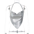 Silver Halter Cropped Top Bella Mia