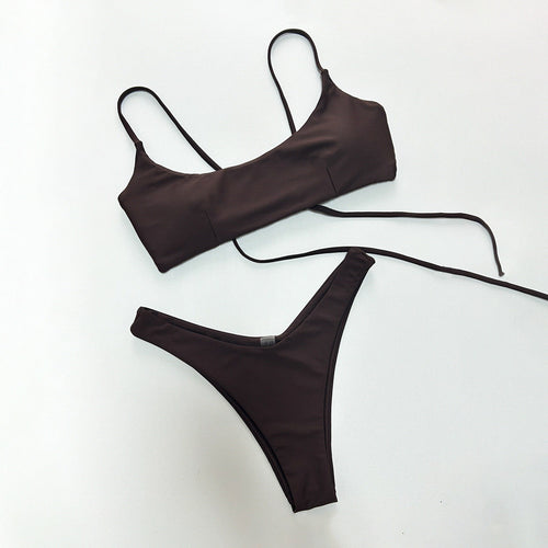 Bikini Sexy Bikini Solid Color Split Women Swimsuit Women Bella Mia