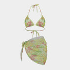 Printed Bikini Three Piece Gauze Skirt Split Sexy Vacation Bikini Swimsuit Bella Mia