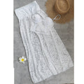 Solid Color Similar to Tangini Gathered Split Beach Skirt Two Piece Sets Bikini Sexy Cutout