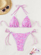 Bikini Floral Bow Lace up Sexy Bikini Swimsuit Swimwear Women Bella Mia