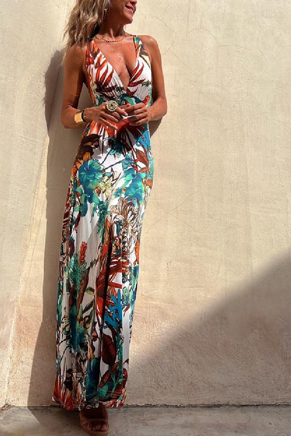 Sexy Printed Sling Holiday Dress Women Dress Bella Mia