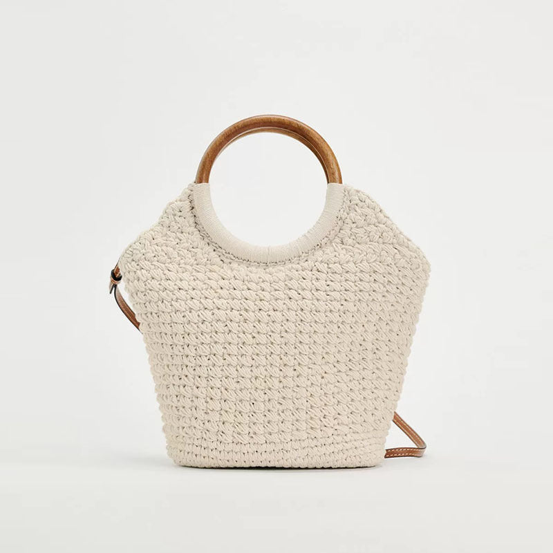 Crossbody Large Capacity Cotton Thread Woven Bag Tote Straw Bag Vacation Beach Bag Women Bag Bella Mia