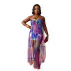 Women Sexy See through Stretch Mesh Stitching Hip Slim Fit Dress Bella Mia