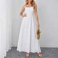 Summer Cami Dress Sexy Backless Lace up Waist Slimming Boning Corset Maxi Dress
