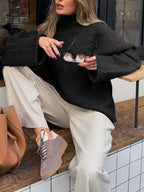 Casual Wool Long Sleeve Coat Sweater Women Clothing Autumn Winter Bella Mia