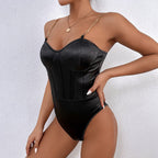 Women Clothing Chain Sling Backless Solid Color Sling Vest Bodysuit Tight Women Bottoming Shirt Bodysuit Bella Mia