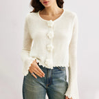 Women Sweater Autumn Winter Three Dimensional Floral Slim Fit Wooden Ear Pullover Women Sweater Top Bella Mia