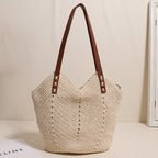 Shoulder Cotton Thread Woven Bag Casual Straw Bag Vacation Beach Bag All Matching Niche Women Bag Bella Mia