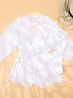 White Tied High Waist Sexy Three-Piece Suit Bikini Swimsuit Women Bella Mia