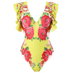 Spring Sexy Swimsuit Women Conservative Warm Printed Swimsuit Wrap Skirt Set Bella Mia