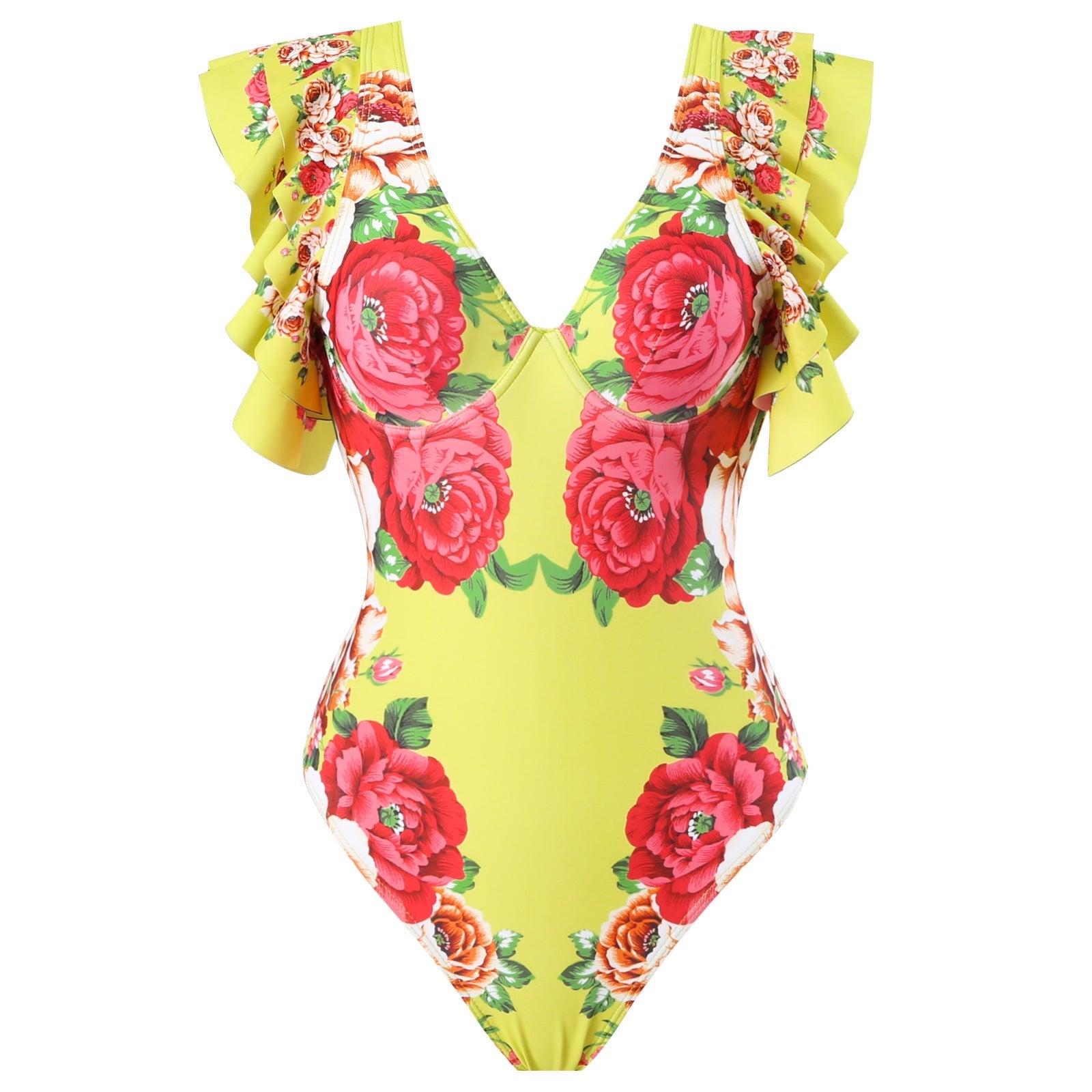 Spring Sexy Swimsuit Women Conservative Warm Printed Swimsuit Wrap Skirt Set Bella Mia