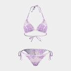 Printed Bikini Three Piece Gauze Skirt Split Sexy Vacation Bikini Swimsuit Bella Mia