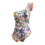 One Piece Swimsuit Women Cover Belly Slimming Swimsuit Polyester Printed Short Skirt Chiffon Dress Bella Mia