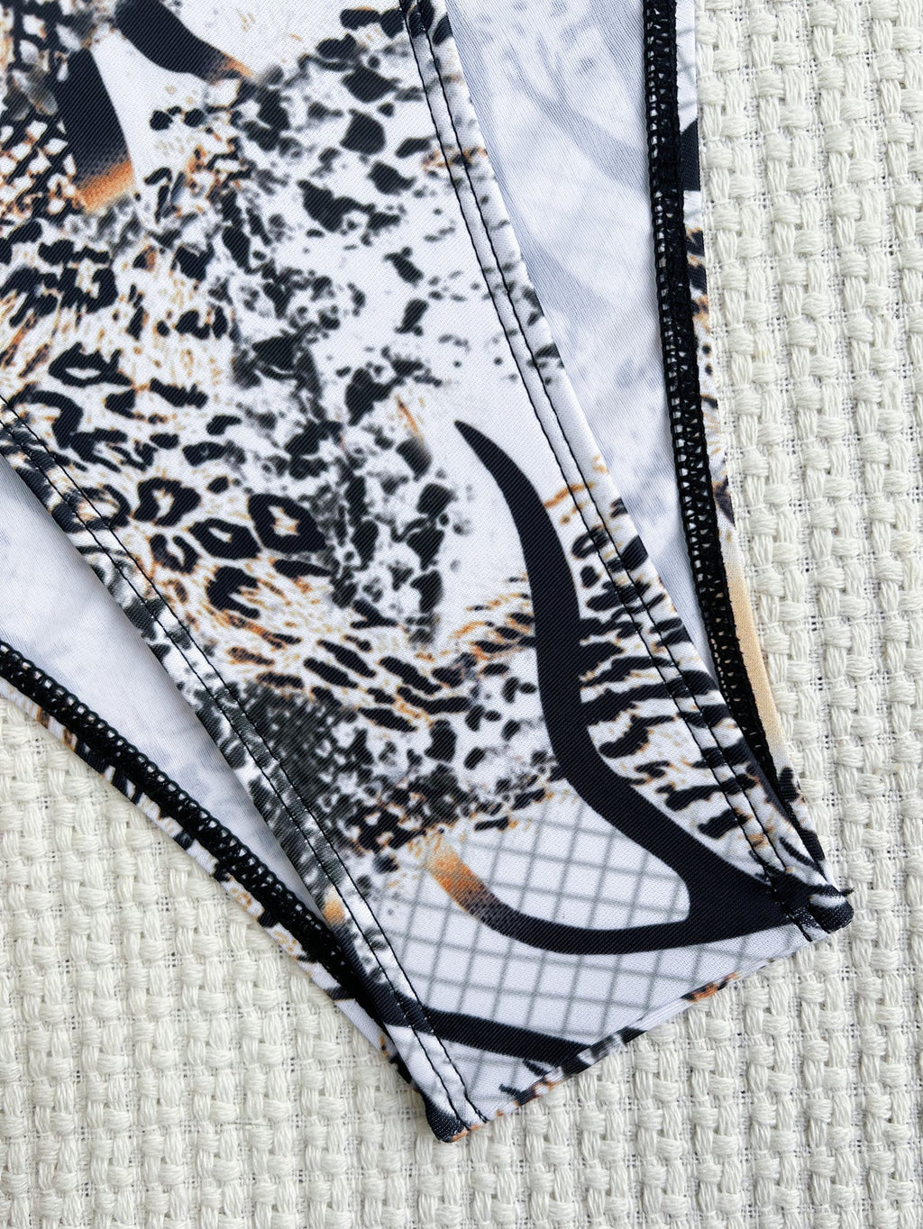 Chic Double One Piece Swimsuit Halter Bikini Swimsuit Women Sexy Swimsuit Printed Bikini Bella Mia