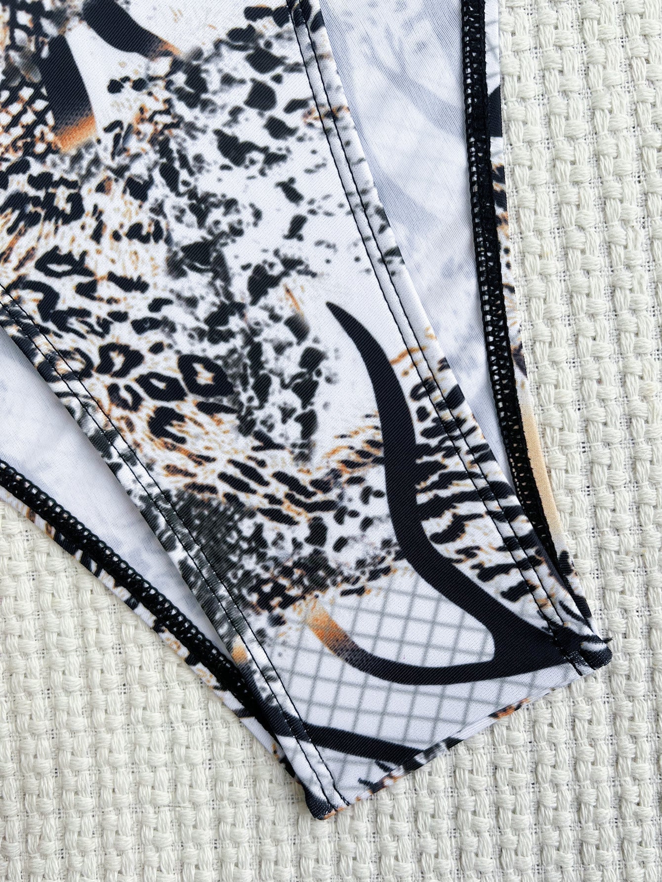 Chic Double One Piece Swimsuit Halter Bikini Swimsuit Women Sexy Swimsuit Printed Bikini Bella Mia