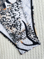 Chic Double One Piece Swimsuit Halter Bikini Swimsuit Women Sexy Swimsuit Printed Bikini Bella Mia