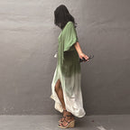 Gradient Color Rayon Beach Dress Vacation Beach Cover Up Swimsuit Outwear Dress Women Slit Bella Mia