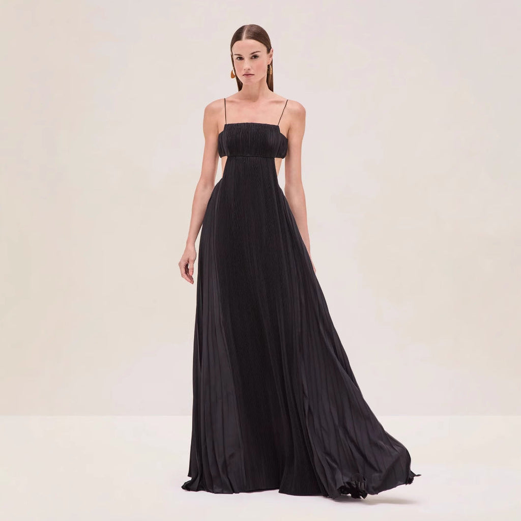Women Summer Cami Dress Sexy Pleated Backless Dress Bella Mia