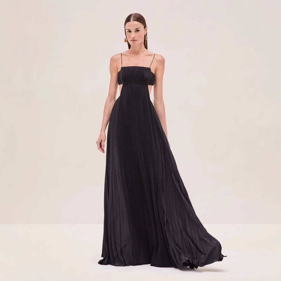 Women Summer Cami Dress Sexy Pleated Backless Dress Bella Mia