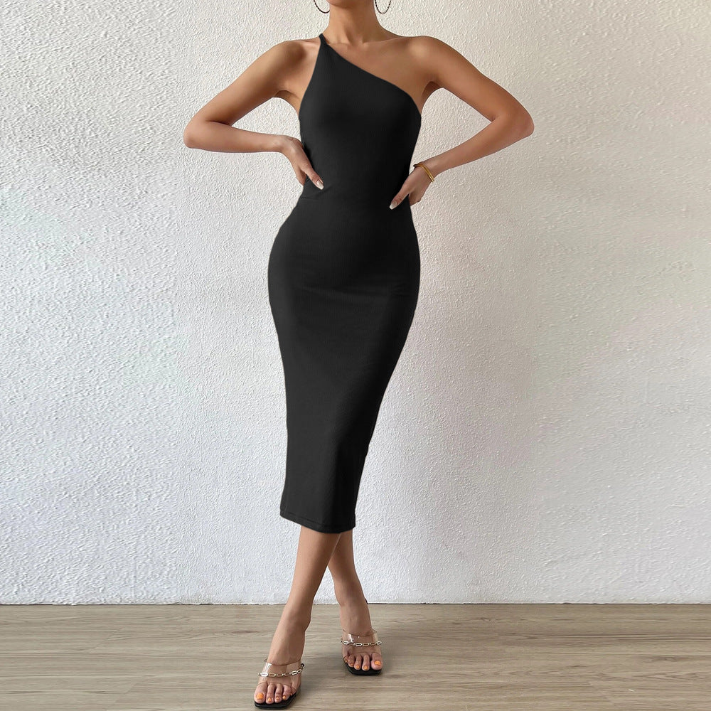 Autumn Winter Women Sexy Sleeveless Shoulder Corset Sheath Long Formal Dress Bella Mia
