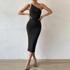 Autumn Winter Women Sexy Sleeveless Shoulder Corset Sheath Long Formal Dress Bella Mia