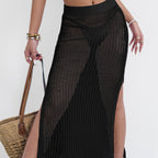 Women Beach Dress Women Clothing Hollow Out Cutout Woven Bikini Overskirt Sexy Skirt Bella Mia