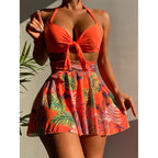 Printed Beach Skirt Sexy Blouse Bikini Shirt Ladies Split Swimsuit Bella Mia