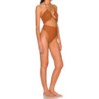 Solid Color One Piece Swimsuit Outer Single Women Swimsuit Solid Color Tube-Top Strap One Piece Bikini Bella Mia