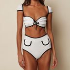 Solid Color High Waist Bikini Simple Split Swimsuit Women Sexy Bikini Bella Mia