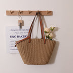 Simple Shoulder Straw Bag Large Capacity Woven Tote Women Bag Seaside Vacation Beach Bag Bella Mia